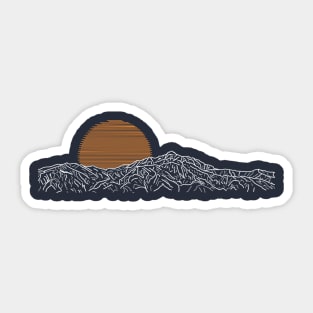 Mountain rising sun Sticker